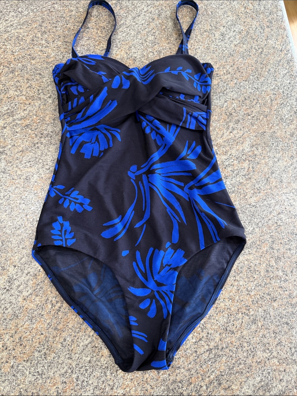 Sea Level Australia  One-Piece Swimsuit with Bold Cobalt Blue Floral Print sz 4